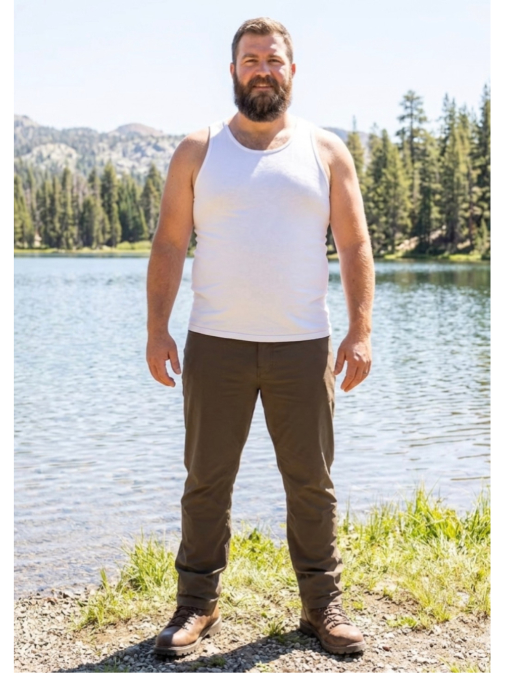 Men's Prana Pants size 42x32 Brion Hiking Work Pants Brown Taper Leg Slim NEW